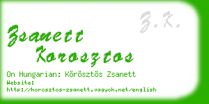 zsanett korosztos business card