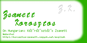 zsanett korosztos business card